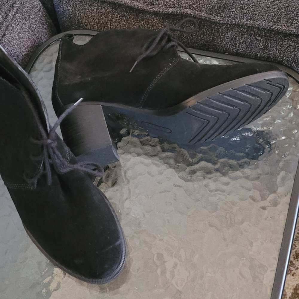 black suede bootie